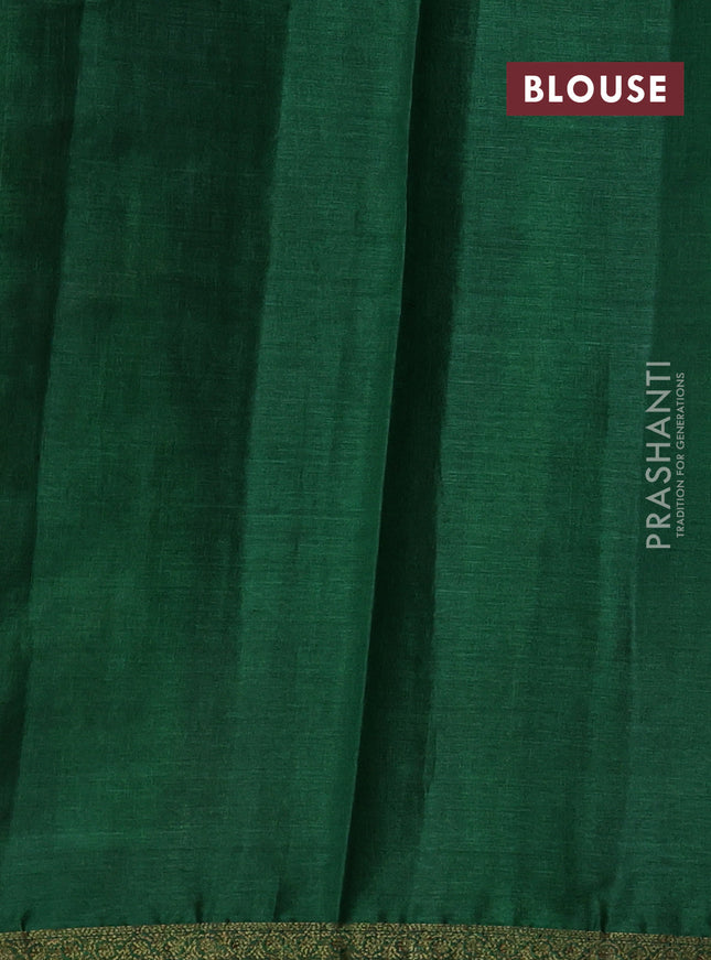 Banarasi tussar silk saree magenta pink and green with thread & zari woven buttas and woven border