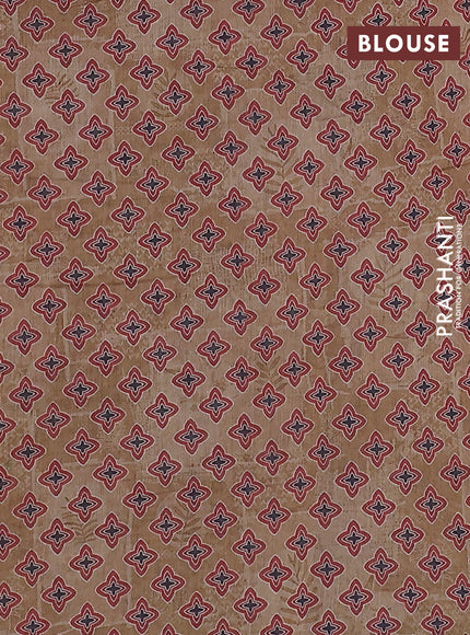Semi chanderi saree sandal with allover prints and embroidery pallu