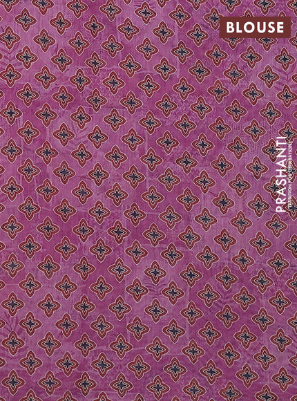 Semi chanderi saree magenta pink with allover prints and embroidery pallu