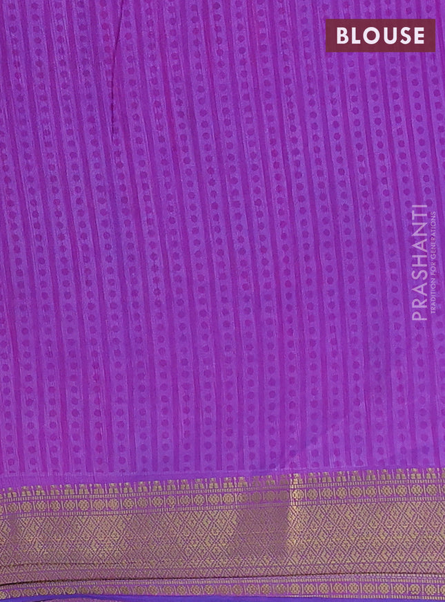 Semi tussar saree teal green and purple with allover ikat prints and zari woven border