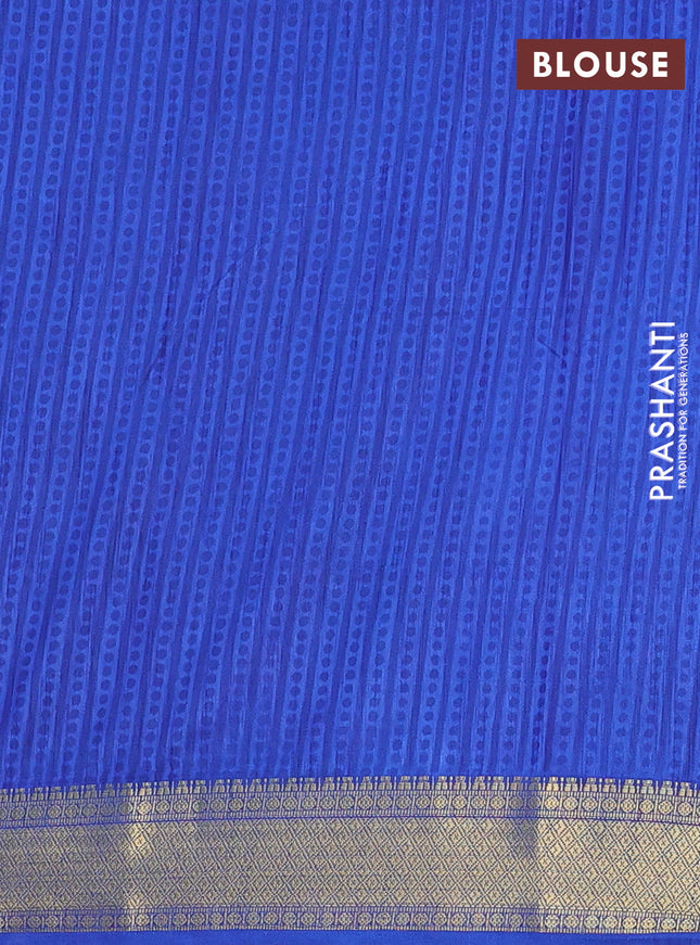 Semi tussar saree teal green and blue with allover ikat prints and zari woven border