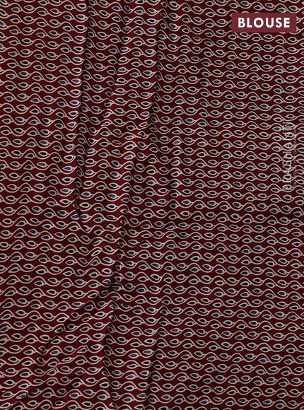 Modal silk saree lime yellow and maroon with allover bandhani butta prints and ajrakh printed pallu & Blouse