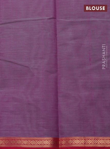 Kanchi cotton saree mild purple and pink with zari woven buttas and zari woven border