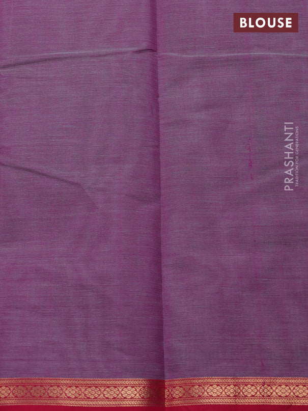 Kanchi cotton saree mild purple and pink with zari woven buttas and zari woven border