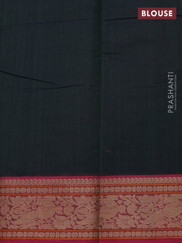 Kanchi cotton saree sap green and pink with allover thread weaves and thread woven border