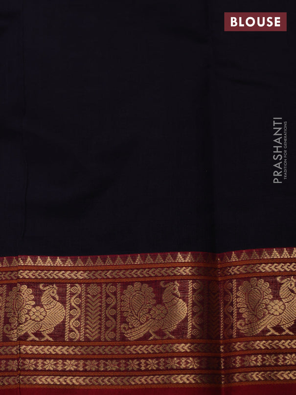 Kanchi cotton saree deep wine shade and red with allover thread checks & 1000 buttas and thread woven border