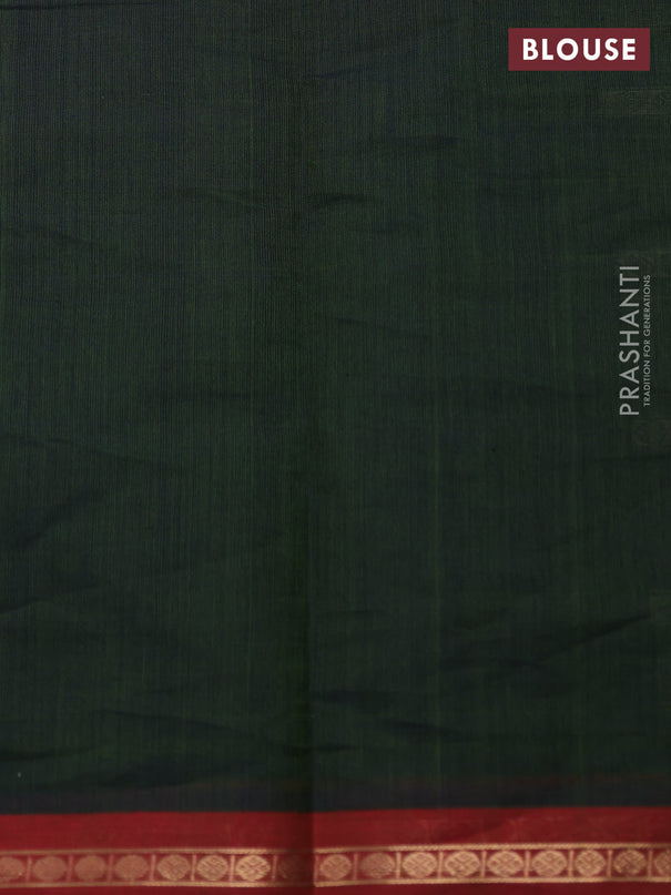 Kanchi cotton saree dual shade of sap green and maroon with allover thread weaves and zari woven border