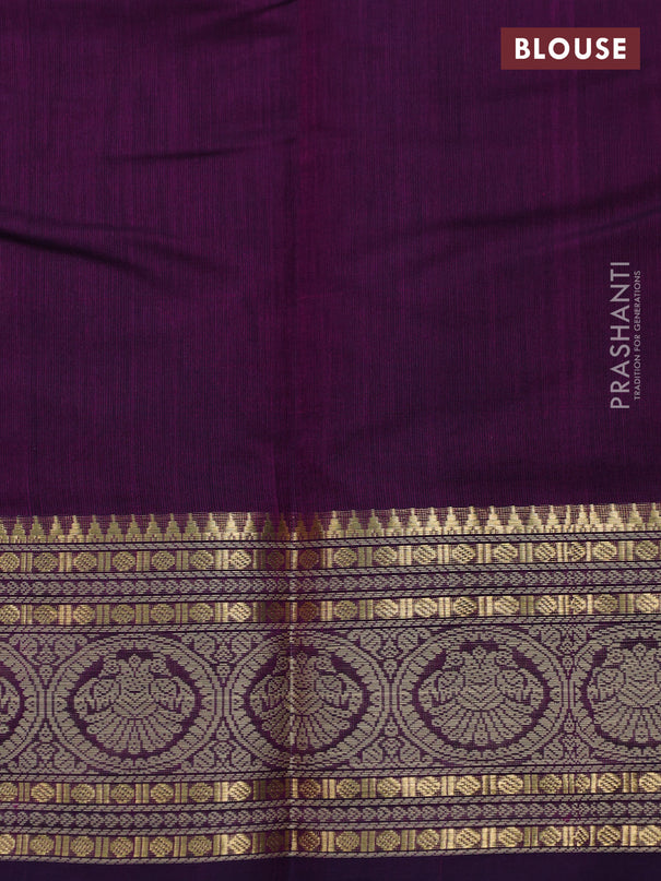 Kanchi cotton saree purple with zari woven buttas and woven border