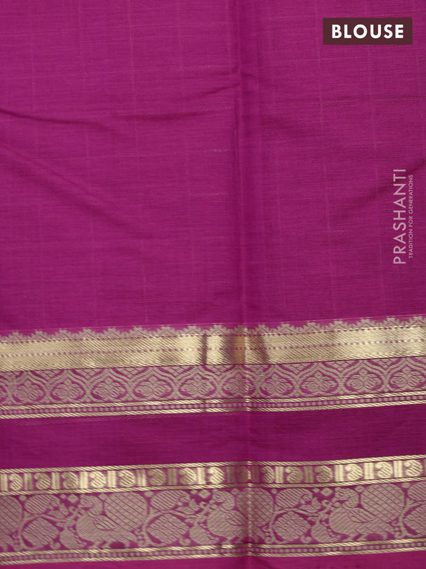 Kanchi cotton saree pink with allover zari checked pattern and thread & zari woven border