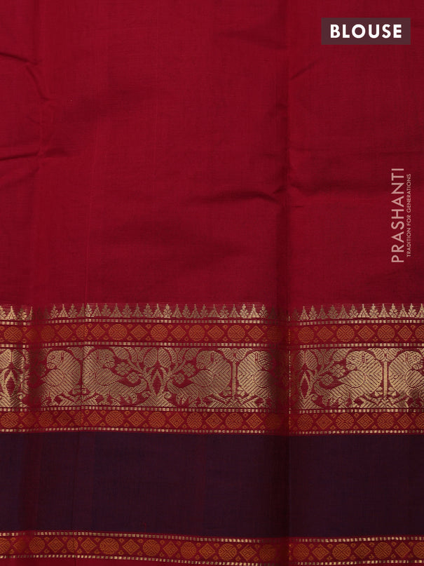 Kanchi cotton saree red and dual shade of purple with zari woven annam buttas and rettapet thread & zari woven border