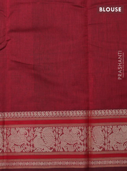 Kanchi cotton saree maroon with thread woven buttas and thread woven border