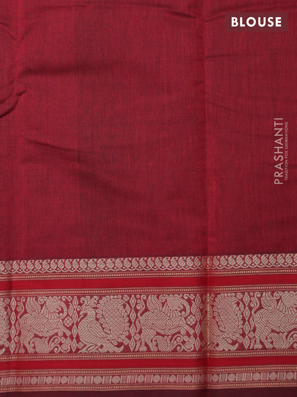Kanchi cotton saree maroon with thread woven buttas and thread woven border