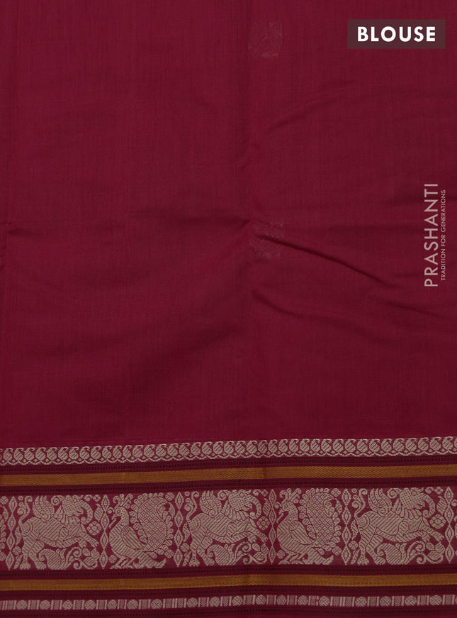 Kanchi cotton saree red with thread woven buttas and thread woven border