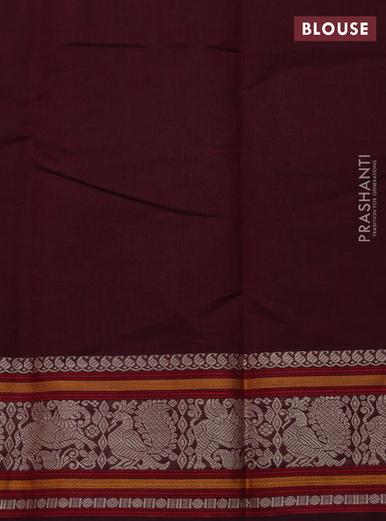 Kanchi cotton saree maroon with thread woven buttas and thread woven border