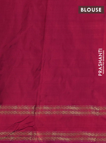 Pochampally silk saree green and pink with thread woven buttas and rettapet zari woven ikat style border