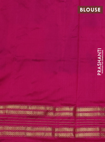 Pochampally silk saree blue and pink with allover ikat weaves & thread buttas and zari woven border