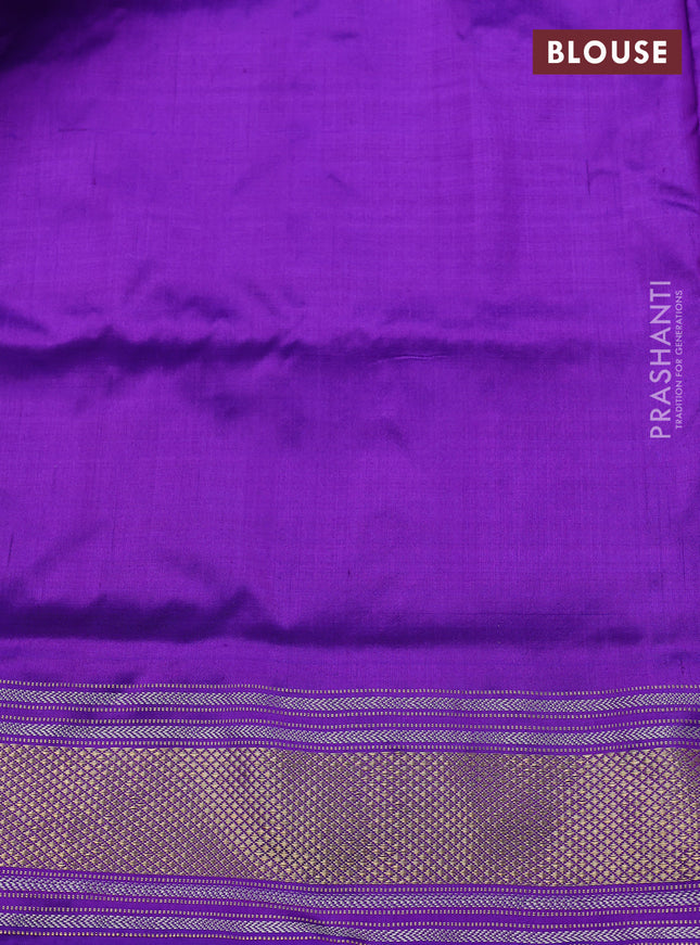 Pochampally silk saree lavender and purple with allover ikat weaves and zari woven border