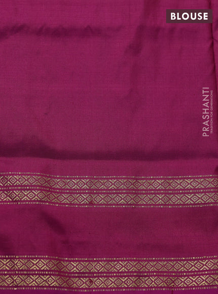 Pochampally silk saree cs blue and pink with allover thread woven buttas and zari woven ikat border