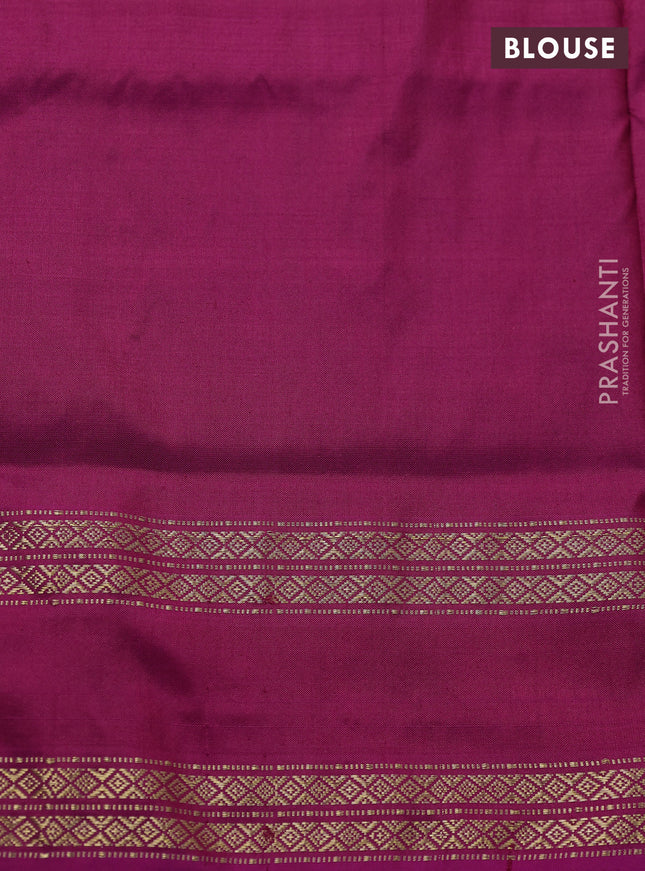 Pochampally silk saree cs blue and pink with allover thread woven buttas and zari woven ikat border
