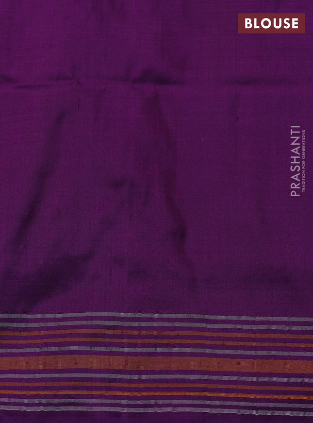 Pochampally silk saree purple with allover patola weaves and simple border