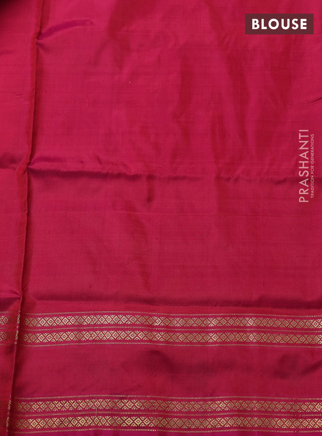 Pochampally silk saree cream and pink with thread woven buttas and zari woven ikat border