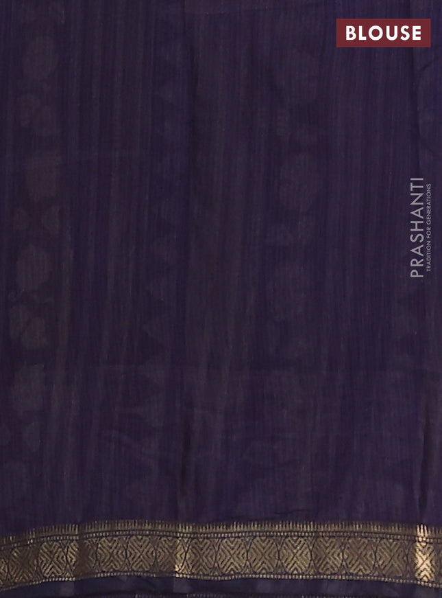 Maheshwari cotton saree maroon and navy blue with allover pichwai prints and zari woven border