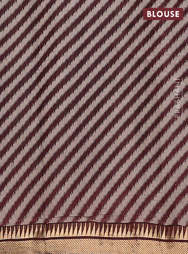 Maheshwari cotton saree deep jamun and maroon with allover prints and zari woven border