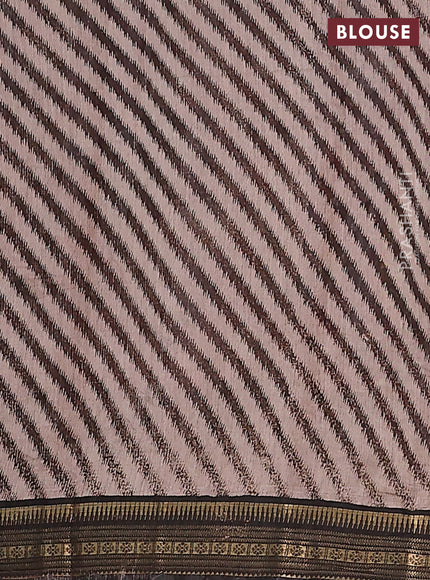 Maheshwari cotton saree maroon and coffee brown with kalamkari prints and zari woven border