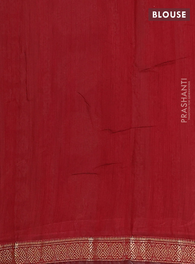 Maheshwari cotton saree mustard yellow and maroon with allover prints and zari woven border