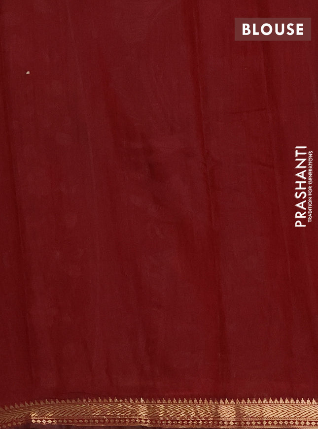 Maheshwari cotton saree beige and maroon with allover kalamkari prints and zari woven border