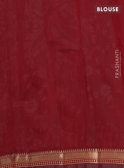 Maheshwari cotton saree grey shade and maroon with allover kalamkari prints and zari woven border