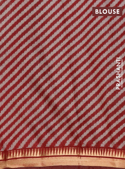 Maheshwari cotton saree coffee brown and maroon with allover kalamkari prints and zari woven border