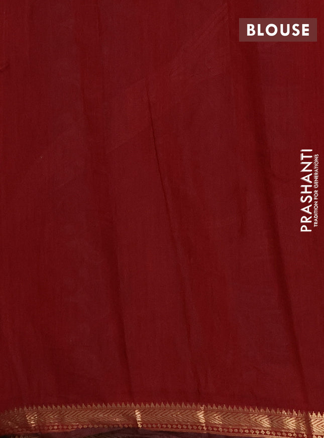 Maheshwari cotton saree mustard yellow and maroon with allover kalamkari prints and zari woven border