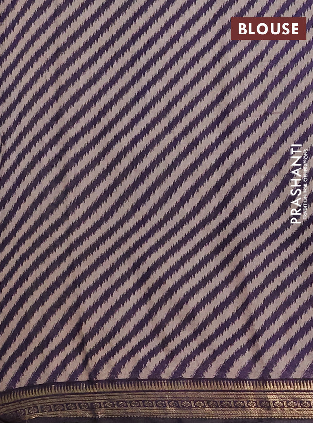 Maheshwari cotton saree sap green and navy blue with allover flower prints and zari woven border