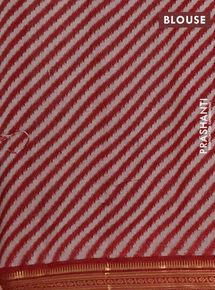 Maheshwari cotton saree deep coffee brown and maroon with allover flower prints and zari woven border