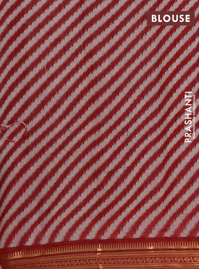 Maheshwari cotton saree deep coffee brown and maroon with allover flower prints and zari woven border