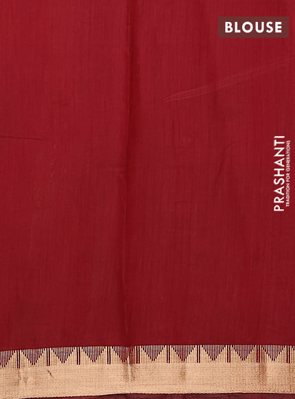 Maheshwari cotton saree dark mustard and maroon with allover flower prints and zari woven border