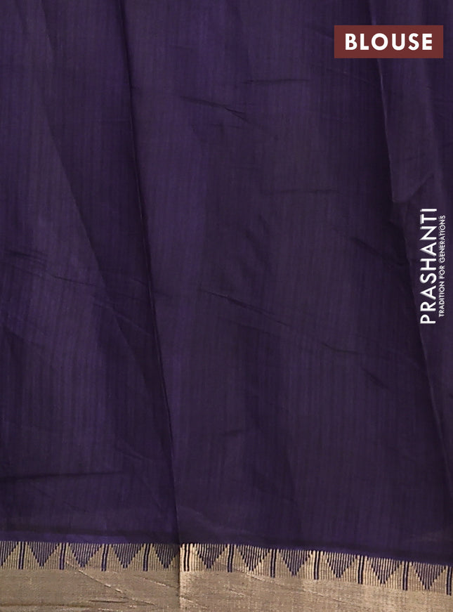 Maheshwari cotton saree maroon and navy blue with allover kalamkari prints and zari woven border