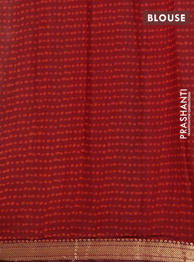 Maheshwari cotton saree dark mustard and beige with allover pichwai prints and zari woven border