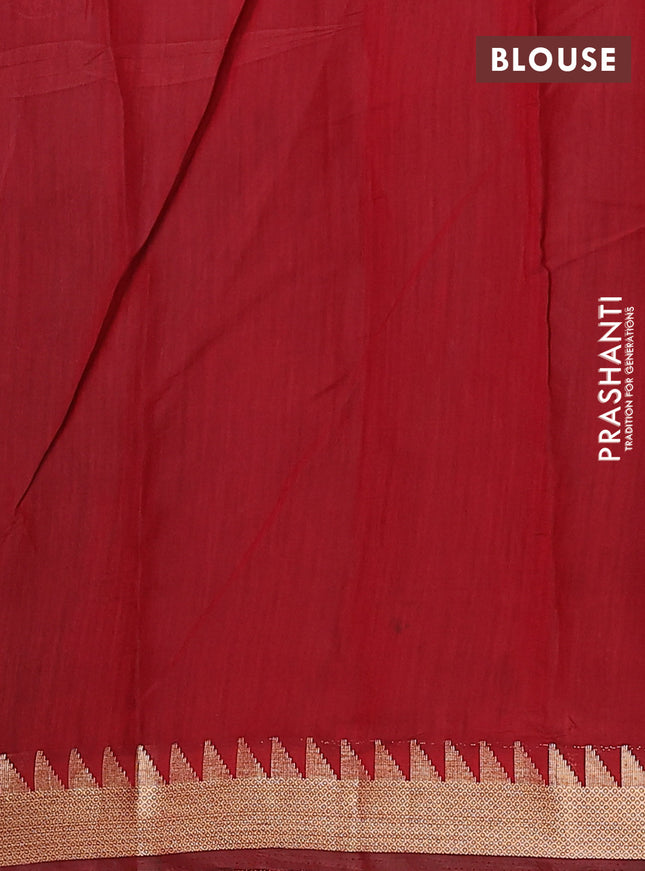 Maheshwari cotton saree navy blue and maroon with allover kalamkari prints and zari woven border