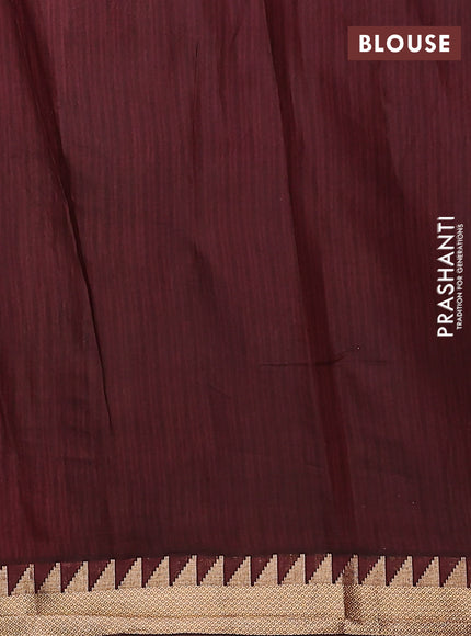 Maheshwari cotton saree dark mustard and maroon with allover kalamkari prints and zari woven border