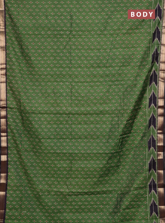 Maheshwari cotton saree sap green and wine shade with allover butta prints and zari woven border