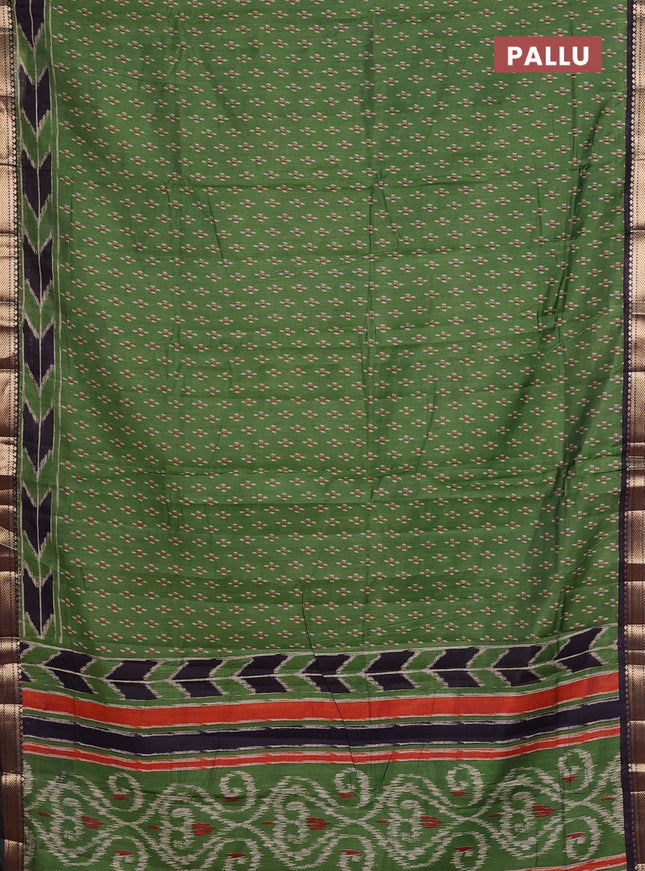 Maheshwari cotton saree sap green and wine shade with allover butta prints and zari woven border