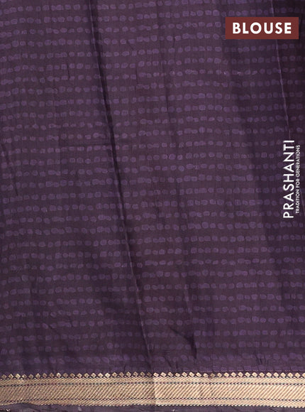 Maheshwari cotton saree sap green and wine shade with plain body and zari woven border