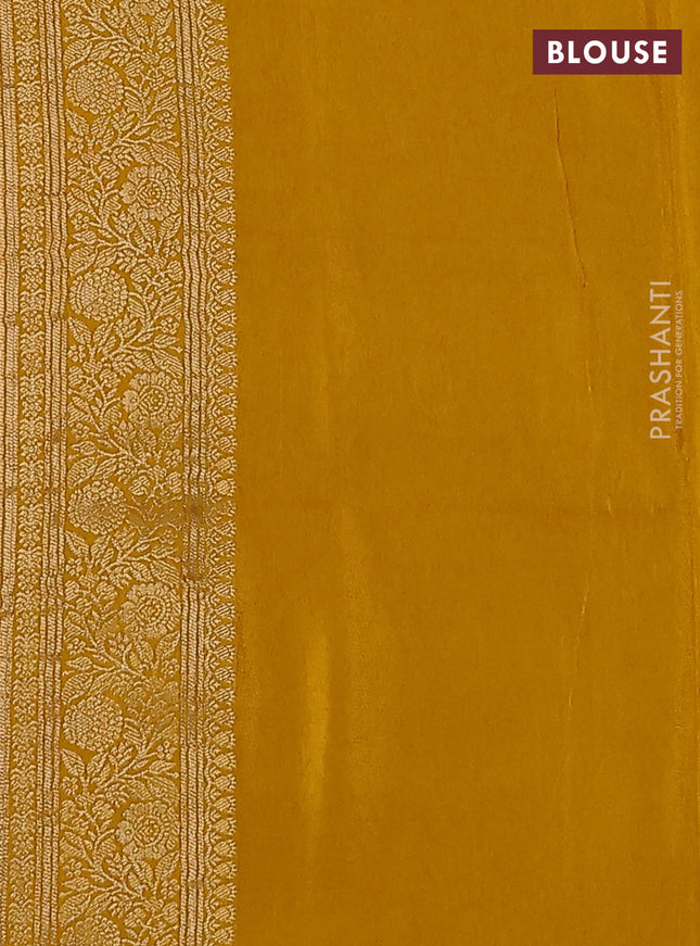 Semi raw silk saree red and yellow with zari woven buttas and zari woven border