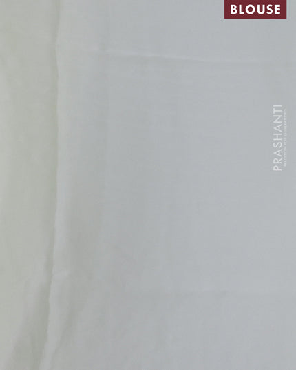 Satin Organza saree off white with plain body and floral design cut work border