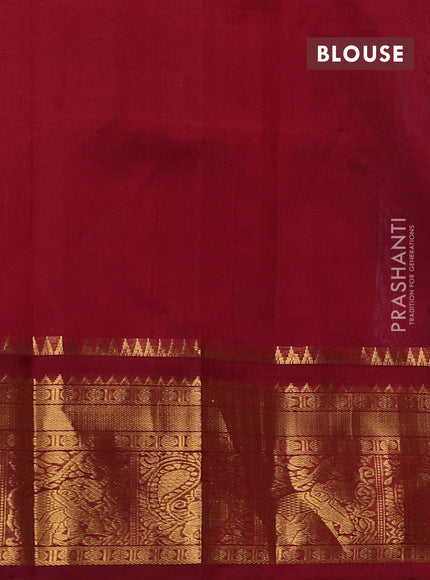 Kuppadam silk cotton saree cs blue and maroon with allover lakshadeepam weaves and temple design zari woven border