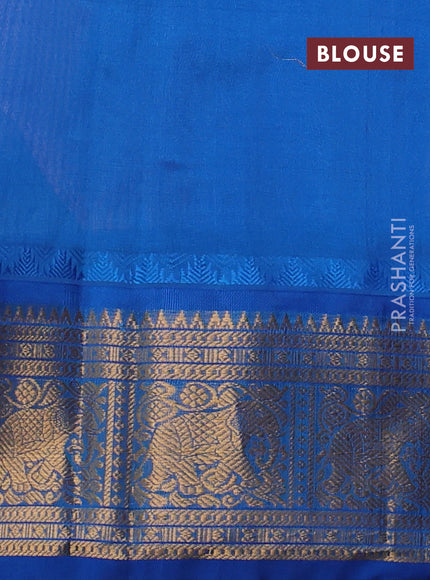 Kuppadam silk cotton saree light pink and cs blue with allover lakshadeepam weaves and temple design zari woven border