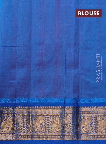 Kuppadam silk cotton saree dual shade of pink and cs blue with allover lakshadeepam weaves and temple design zari woven border