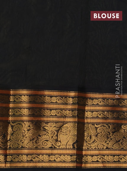 Kuppadam silk cotton saree lime yellow and black with allover zari woven checked pattern and long zari woven border